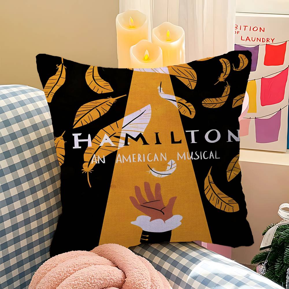 merican Musical Hamilton Pillow Case Cushion Cover Car Throw Pillow Case For Sofa Car Christmas Gift 40x40cm 45x45cm