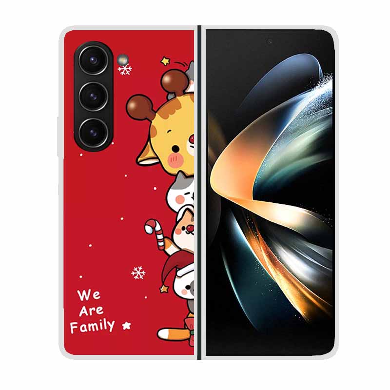 Christmas Cover For Samsung Galaxy Z Fold 5 5G Cases ZFold3 4 2 Clear Plastic Hard Back Cases For Samsung Z Fold 3 Phone Covers