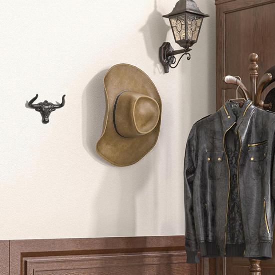 1/2 шт. Металлический крючок в виде головы коровы, Винтажный чугунный держатель для ковбойской шляпы, Многоцелевой органайзер для одежды, Настенный вешалка для рогатого скота, Западный домашний декор