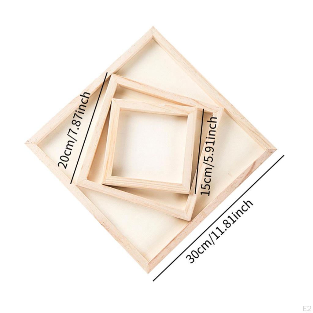 3x Clay Picture Frame Home Decor Display Handcraft Versatile Decorative Wooden Photo DIY