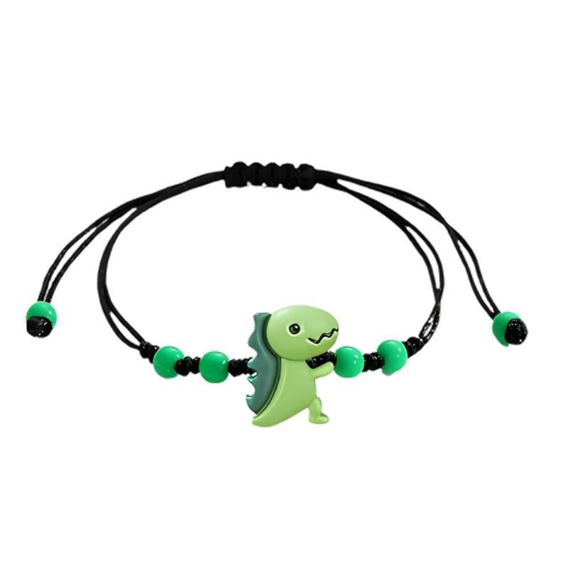 Красочный браслет-динозавр из смолы Ручная работа Регулируемый Для детей и взрослых Включает карточку с сообщением