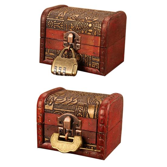 Винтажный ящик для хранения ювелирных изделий с гравировкой, держатель для сокровищ, органайзер с замком