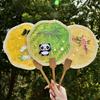 1 шт. Ручной бамбуковый веер Набор материалов для DIY Китайские элементы Веер из рогоза, Подарок на Хэллоуин Рождество