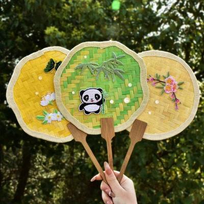 1 шт. Ручной бамбуковый веер Набор материалов для DIY Китайские элементы Веер из рогоза, Подарок на Хэллоуин Рождество