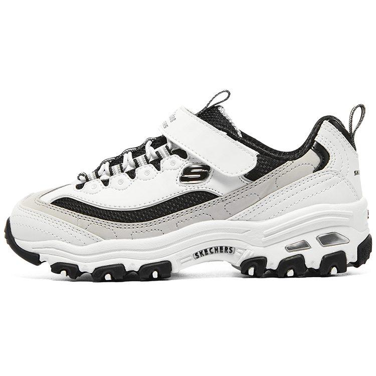 Skechers Synthetic Leather, Textile Kids Lifestyle Shoes White/Black Teenagers 403825L-WLGY