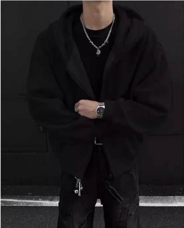 Американская толстовка с капюшоном, тяжелый свитер, мужская весенне-осенняя новинка, кардиган большого размера, универсальная уличная парная толстовка