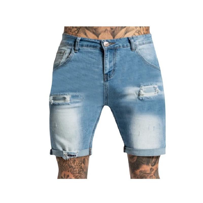 2026 New Fashionable Stretchy Personalized Casual Ripped Jeans Men's Cropped Pants