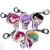 5pcs KPop Demon Hunters Anime Merchandise Kawaii Cartoon Patterned Acrylic Keychain Small Gift