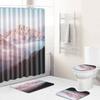 Landscape Shower Curtain Floor Mat Combination Four-Piece Set Bathroom Toilet Carpet Shower Room Mat Foot Mat