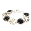 [F9269] - Silver Black 'Cunégonde' Designer Bracelet