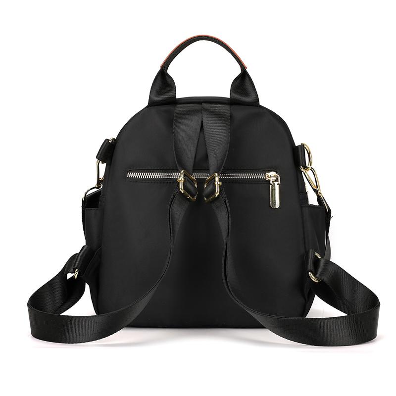 Solid Color Backpack Women's Lightweight Water-Repellent Nylon Travel Backpack