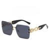 Square Frameless Sunglasses Chain Glasses Leg Glasses Fashionable Sunglasses Women'S Uv Resistant Sunshade Glasses