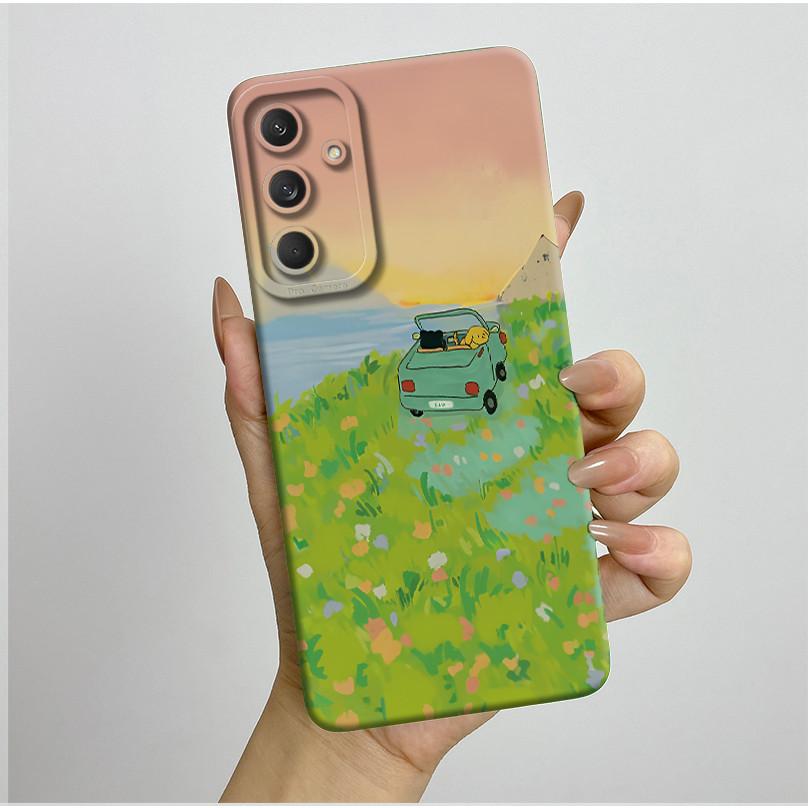 Чехол для телефона Samsung Galaxy M35 5G Бампер Силиконовый Ударопрочный Красивый Чехол с Бабочками и Цветами для Galaxy M 35 M55 Funda