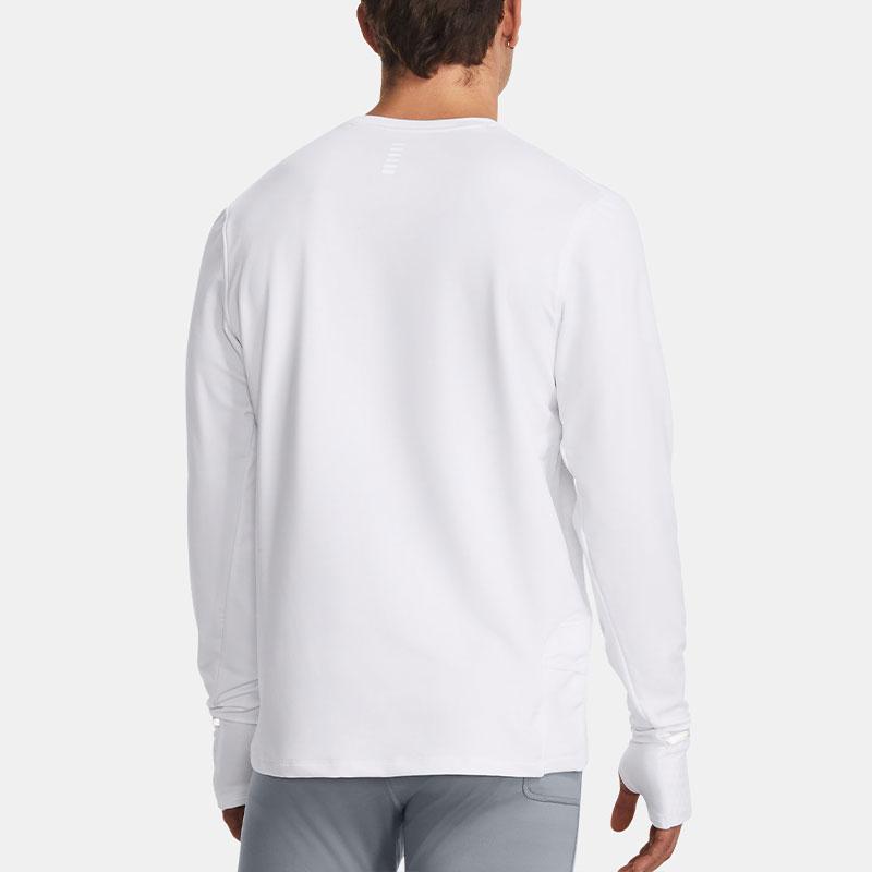 Under Armour Qualifier Fleece Warm Crew Neck Long Sleeve T-Shirt Men Tops White 1379304-100