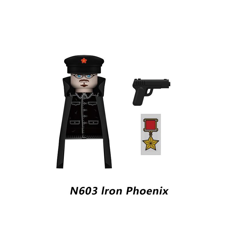 MOC Military Soviet US Soldier Figure Building Block Cavalry Pilot Western Cowboy Detective Weapon Sword Cloak Kid Toy Gift K148