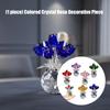 Crystal Rose Figurines Ornament,Crystal Bouquet Ornament Collectibles Handmade Rose Flower Gift for Wife Mom Girlfriend
