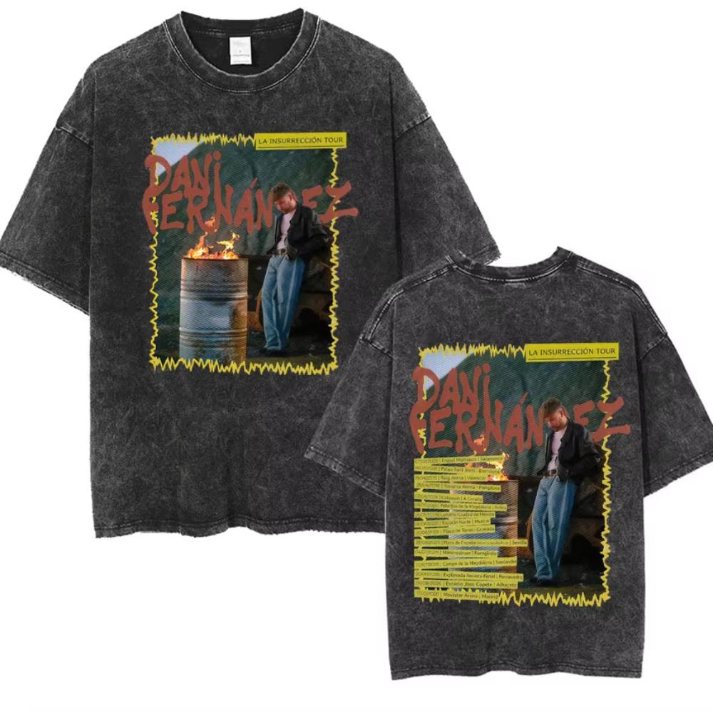 Dani Fernandez Harajuku Album Tour Vintage Washed YK Tshirts Men Women Tshirt Aesthetic Casual Cozy Oversized Tops Streetwear