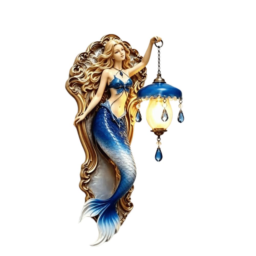 Crystal Pendant Mermaid Wall Lamp Soft Ambient Light Creative Wall Lamp Halloween Decoration