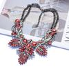 New Color Fashion Leaf Alloy Full Diamond Necklace Accessories Double Chain Clavicle Chain