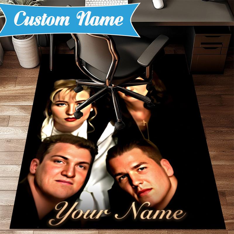 Custom Name Ace Base Music Carpet Non-Slip Area Rug, Durable Polyester, Ideal for Living Room, Bedroom, Entryway, Decorative Gift
