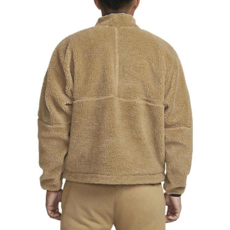 Nike Однотонная мужская куртка на молнии с воротником-стойкой и вышитым логотипом темно-ископаемого коричневого цвета DQ4881-258