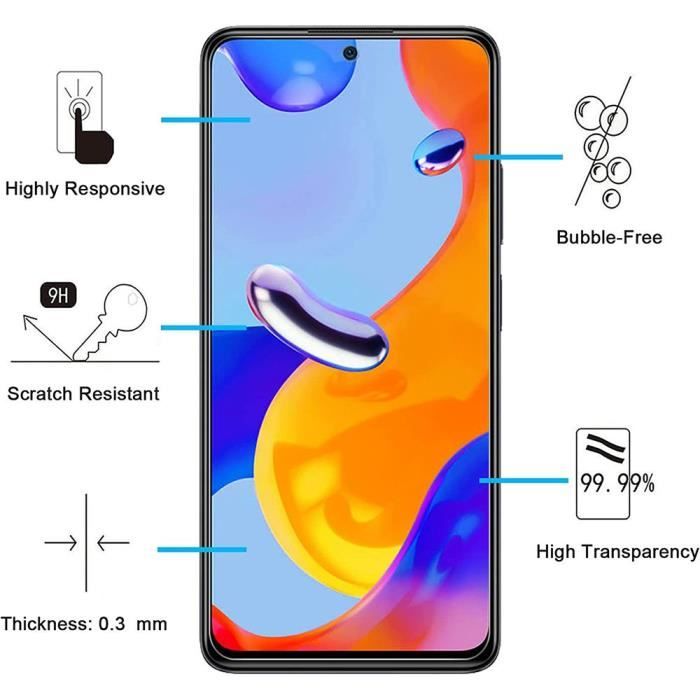 Verre Trempé pour Redmi Note 11 Pro - 2 Pièces - Vitre de Protection Transparent