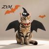 Funny Pet Apparel for Parties Halloween Cat Costume, Bat Wings, Witch Hat, Felt Photo Shoot Props Festive Cats Small Dogs, Holiday Parties,