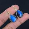 Серьги с драгоценными камнями синего огненного лабрадорита, стерлинговое серебро 925 пробы, каплевидная форма, висячие серьги ручной работы, ювелирные изделия, подарок на день Святого Валентина для близких