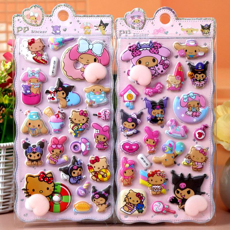 1Pcs Kawaii Sanrio Hello Kitty Soft Puffy Butt 3D Stickers DIY Laptop Scrapbook Phone Case Decor Decals Decompression Gifts