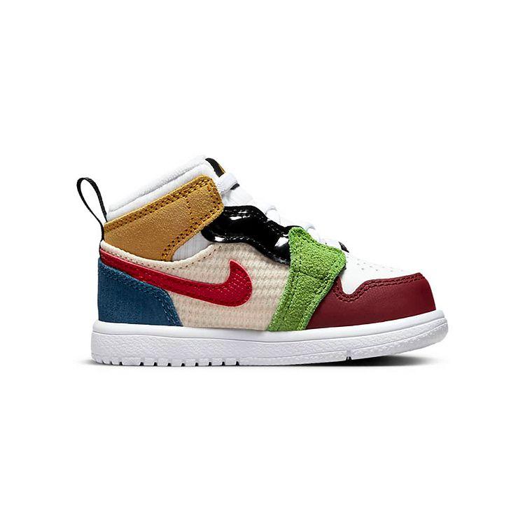 Jordan Air 1 Mid Alt SE GC Non-Slip Shock Absorption Durable Mid-Top Retro Basketball Shoes Baby Sneakers White Red DR6961-100