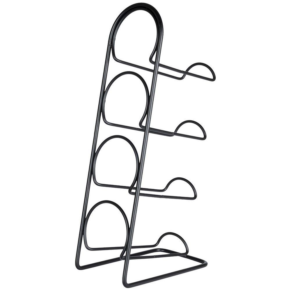 Freestanding Black Metal Wine Rack for 4 Bottles Vilde 21x12x43cm