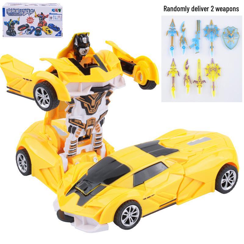 Детская деформирующаяся игрушечная машинка - Инерционная ударопрочная машина-пазл с одной кнопкой