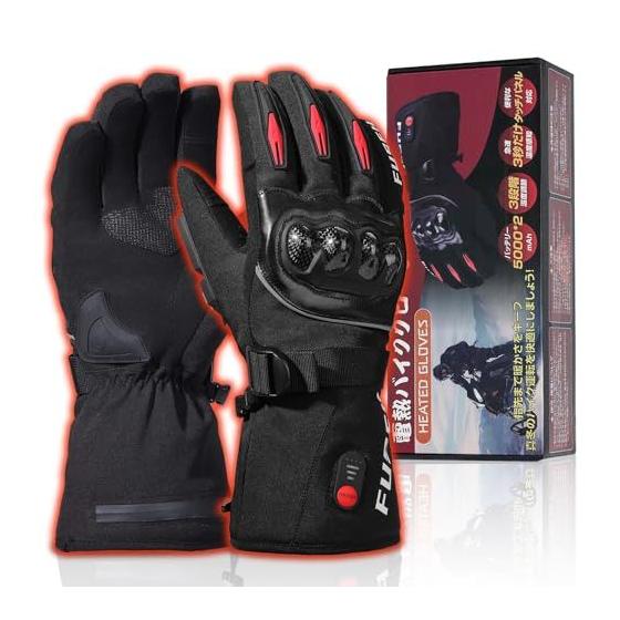 Used Electric Gloves, Motorcycle Winter Gloves, 7.4V Fast Heating, 3 Level Temperature Adjustment, 5000mAh Battery*2, Touch Panel Compatible, Up to