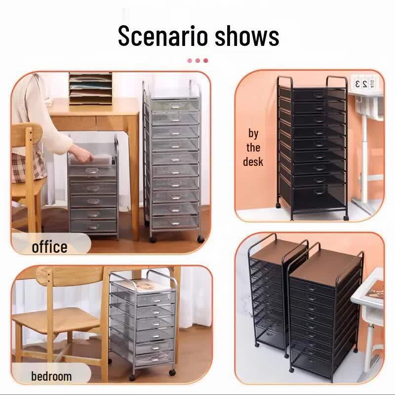 Mobile Multi-Layer File Storage Cart