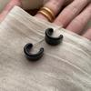 Simple C-Shaped Earrings, Earrings, Retro Metal Woven Texture Earrings, Niche Unique Design Earrings, Light Luxury