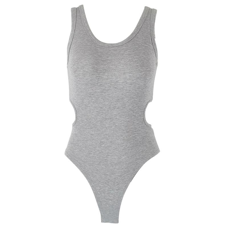 New Summer Women's Sexy Slim Fit U-neck Waist Hollow Jumpsuit