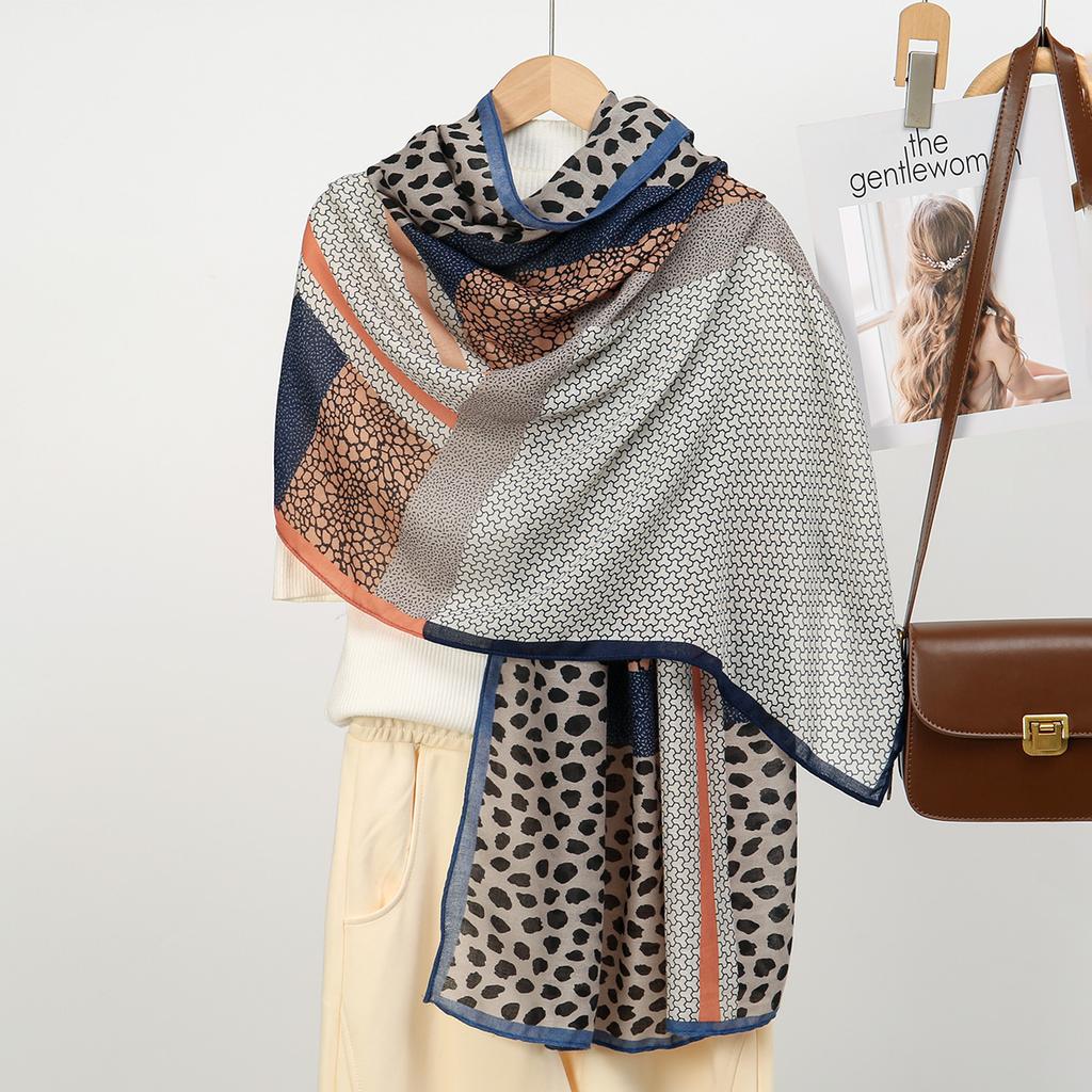 Хиджаб-шарф с леопардовым принтом для мусульманских женщин Хлопково-льняной головной платок Шаль Обертка Элегантный Малайзия Головные повязки Тюрбан Платок 180*70 см