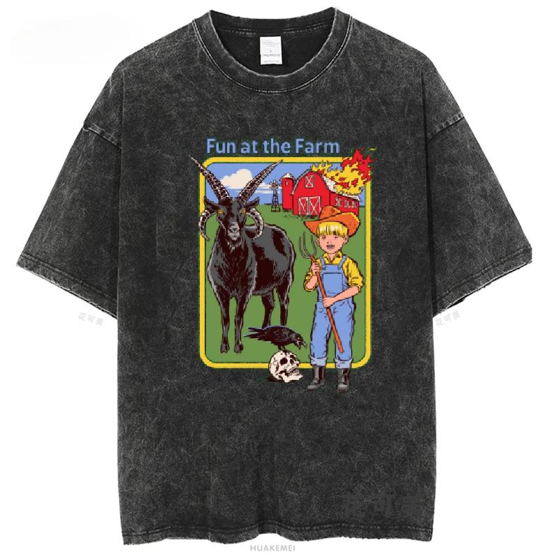 Серия комиксов ужасов. Мы уже приехали? Путешествия Игры для детей Печатные футболки Винтажные выстиранные хлопковые футболки Подарочная одежда