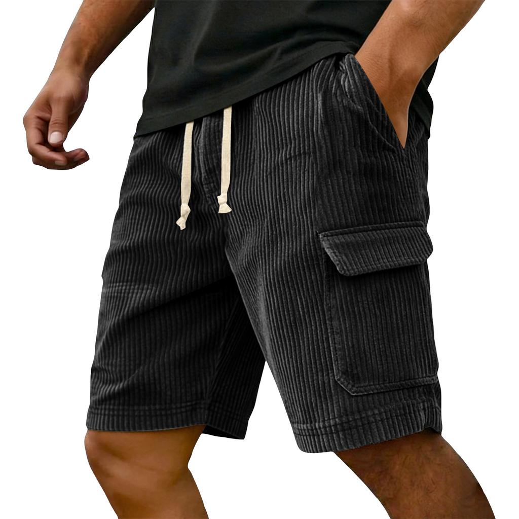 Men's Summer Casual Shorts Men's Fashion Sports Textured Multiple Pockets Shorts
