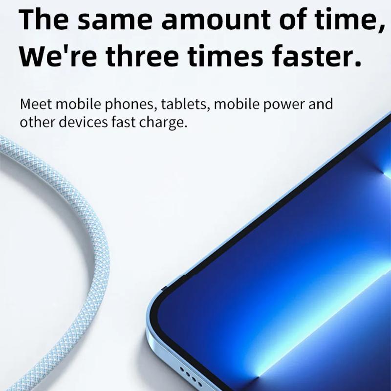 60W 6A USB Type C To Type C Cable Data Line For Iphone 15 Xiaomi Poco Fast Charging USB C Cable Type C Data Charge Cord Wire 20V