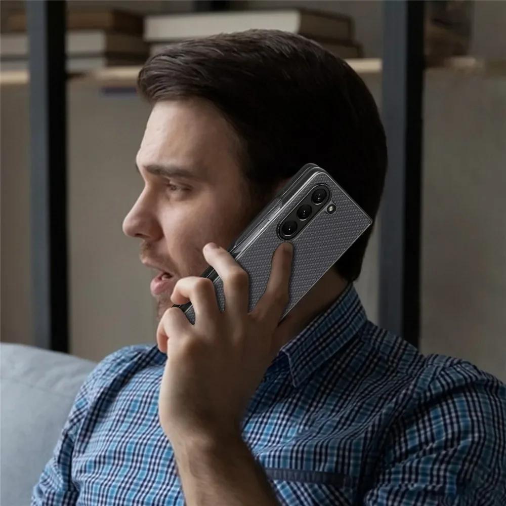 Чехол-книжка для Samsung Galaxy Z Fold 6 5 4 3 2 Fold6 Fold5 Fold4 Fold3 Fold2 5G Ультратонкий Прочный Жесткий ПК Чехол из ПУ кожи