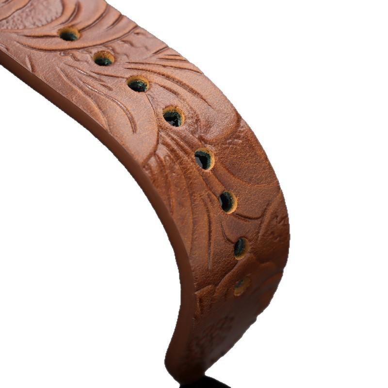 The New Quick-release Embossed Leather Strap Is Suitable for Huawei Double-sided First-layer Cowhide Watch Strap 20mm22mm.