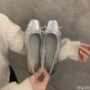 Французский бант женская обувь 2025 Новая обувь с мелким вырезом Модная элегантная обувь на плоской подошве Женская обувь с квадратным носком удобная обувь Zapatos Mujer