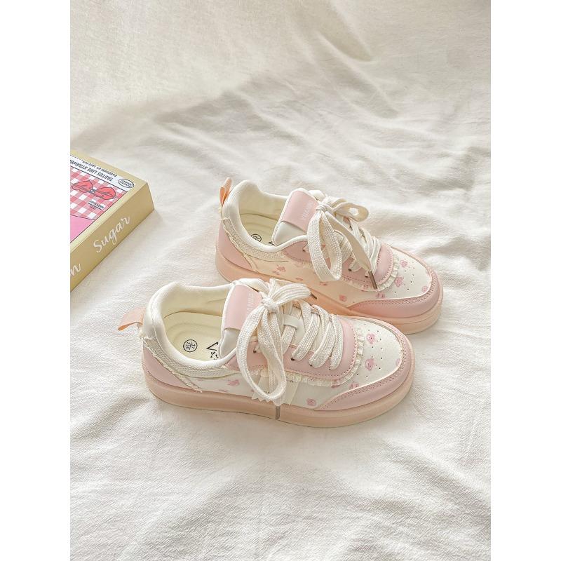 Маленькие белые туфли на толстой подошве женские студенческие 2 новые универсальные дышащие повседневные кеды туфли-батон женские