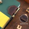 Personalized Magnetic Bookmark Faux Leather Page Holder with Pen Clip Retro Logo Bookmark for Journals Notebooks Book