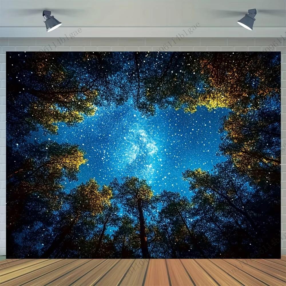 Мечтательный лесной полог и эстетический гобелен для подвешивания на стену с Млечным Путем - Фоновая ткань для спальни, общежития, для декора комнаты в общежитии