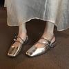 2025 новые французские туфли Мэри Джейн на низком каблуке серебристого цвета с квадратным носком и толстым каблуком, сандалии в сказочном стиле, вечерние туфли-лодочки