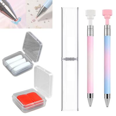 1/2 шт. Аппликатор для страз с запасными восковыми подушечками, Инструмент для подбора страз, Многоразовая восковая ручка, Восковая ручка для точечного нанесения, Вращающиеся инструменты для подбора
