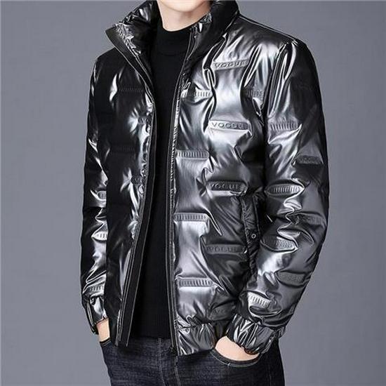 Мужская куртка из блестящего хлопкового пуха — зимний тренд 2022 года, короткая, плотная, теплая и стильная