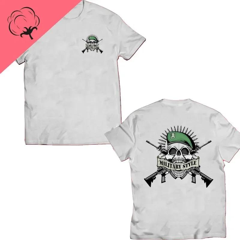 Til Valhalla 100% Хлопок Футболки с коротким рукавом и круглым вырезом Футболка American Beard Warrior Tactical Skull Унисекс Повседневная мужская футболка